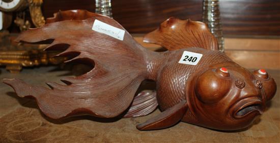 Chinese carved wooden fish